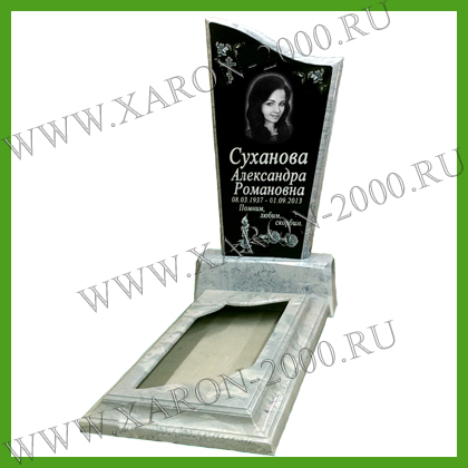 Памятник литьевой 006-1 (флаг большой с мраморной вставкой)